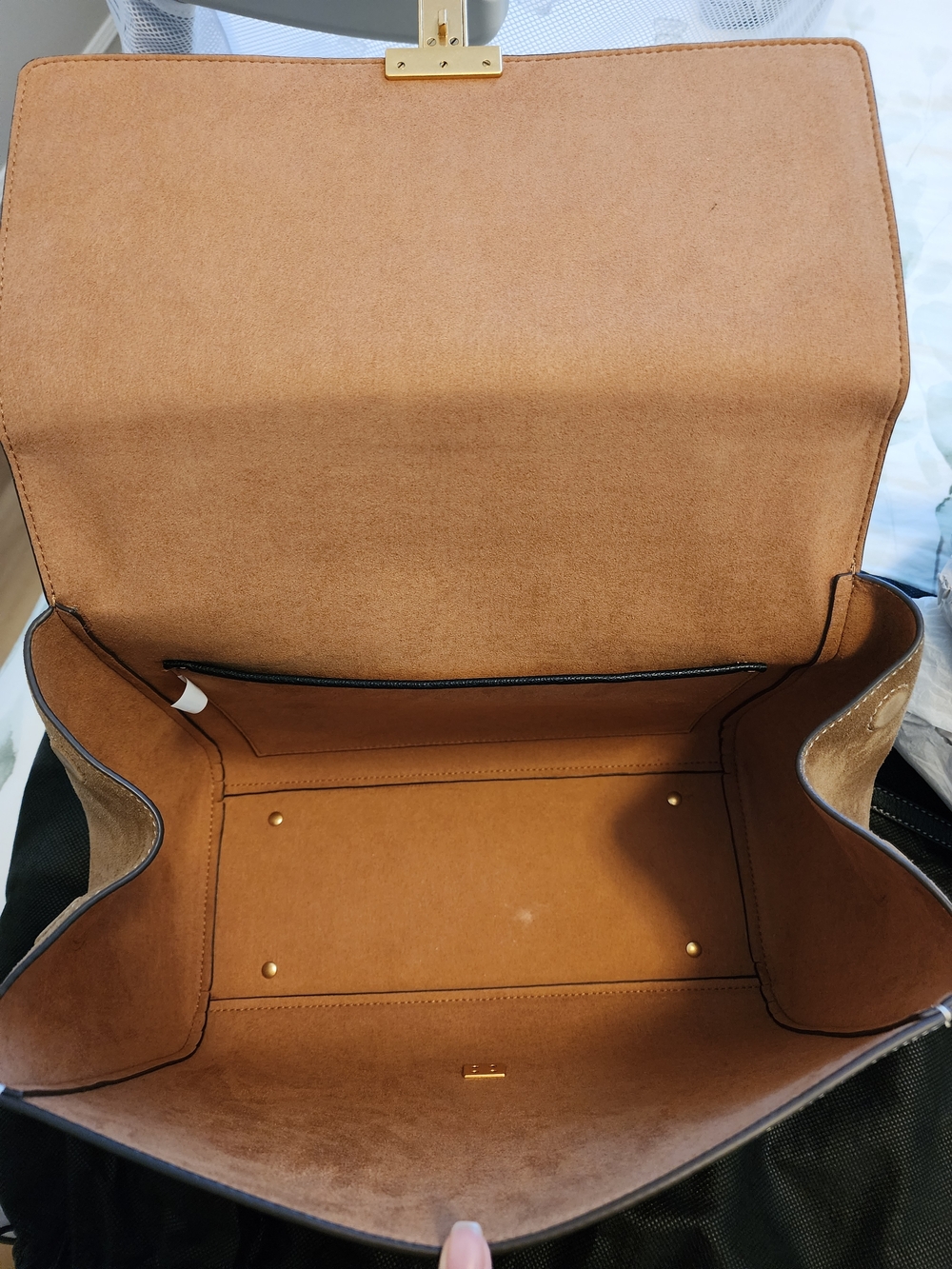 Tory Burtch Black and Brown Leather Suede Top-Handle Bag - Never Used - Picture 8 of 14